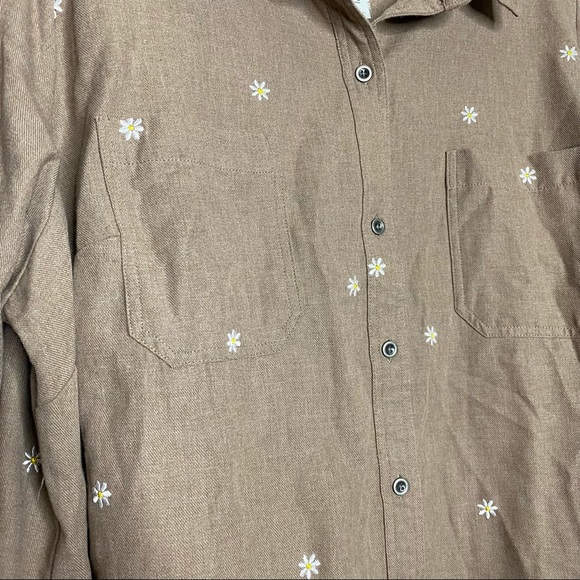 Torrid Taylor Denim Daisy Embroidered Button Down - Picture 10 of 11